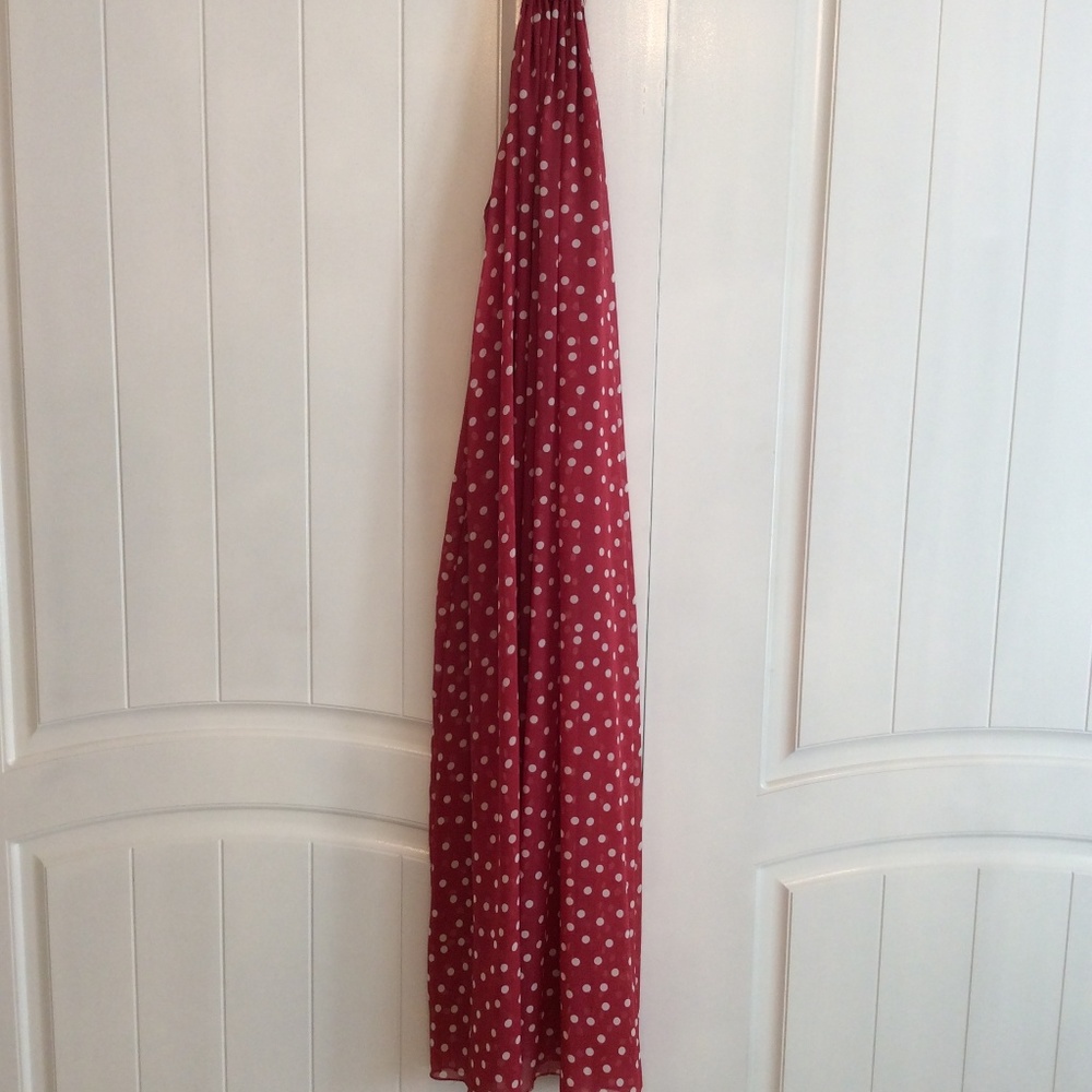 Red and white polka dot dress